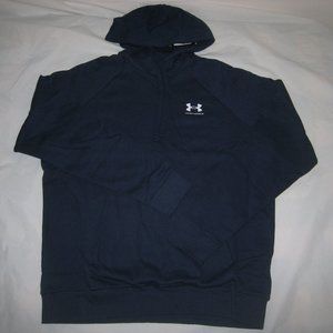 Under Armour Men's UA Rival Cotton Loose Hoodie Navy 1366723 NWT Size L